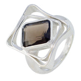 Aisha Brown Solitaire Statement Ring with Silver Frame